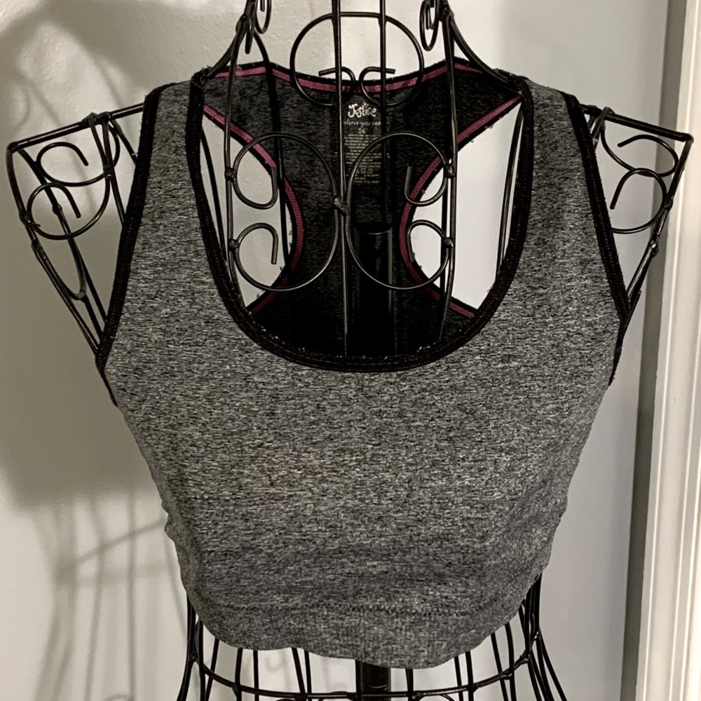 Justice Gray and Pink Sports Bras